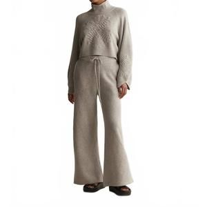 NEW JOSLIN elizabeth wool quilt knit pant in grey